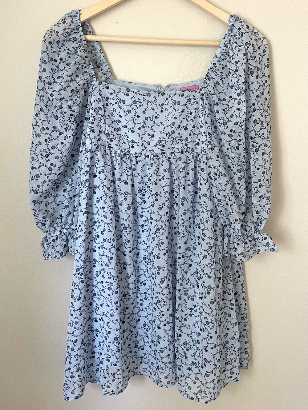 🌸 Mi Ami by Francesca's Blue Floral Babydoll Dress/Tunic – Size XS 🌸